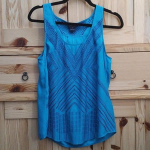 NWT Lucky Brand Embroidered Silk Sleeveless Blouse